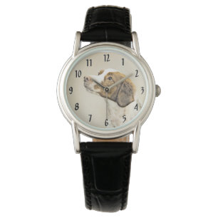Montre Brittany Peinture - Cute Original Chien Art