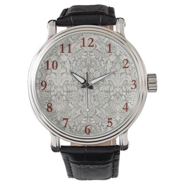 Montre brocade en dentelle blanche élégante (devant)