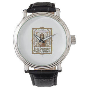 Montre Broderie Jésus Travail à l'aiguille Jésus Broderie