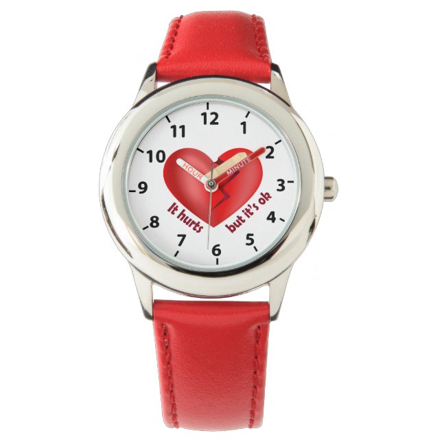 Montre Broken heart healed with patch and life quote (devant)
