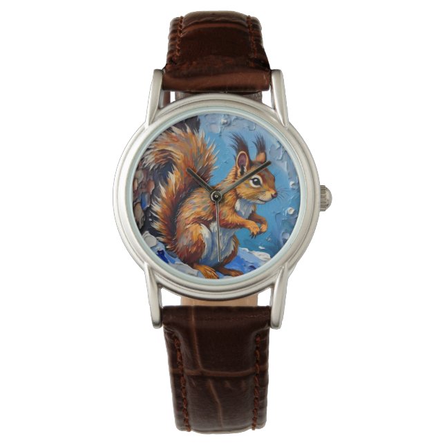 Montre Brown Squirrel in the Snow (devant)