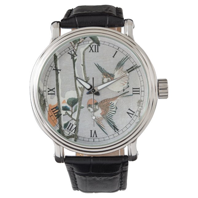 Montre Bruants et Camellia en Neige par Ando Hiroshige (devant)