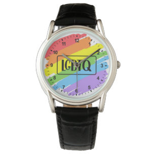Montre Brushstrokes LGBTQ Arc-en-ciel