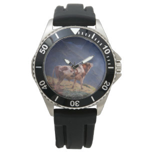 Montre Bull dans les Alpes (par Eugène Burnand)