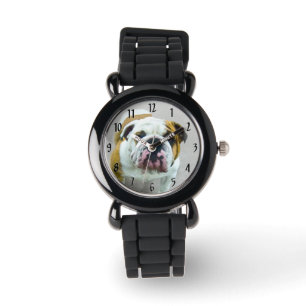 Montre Bulldog Painting - Joli art original chien