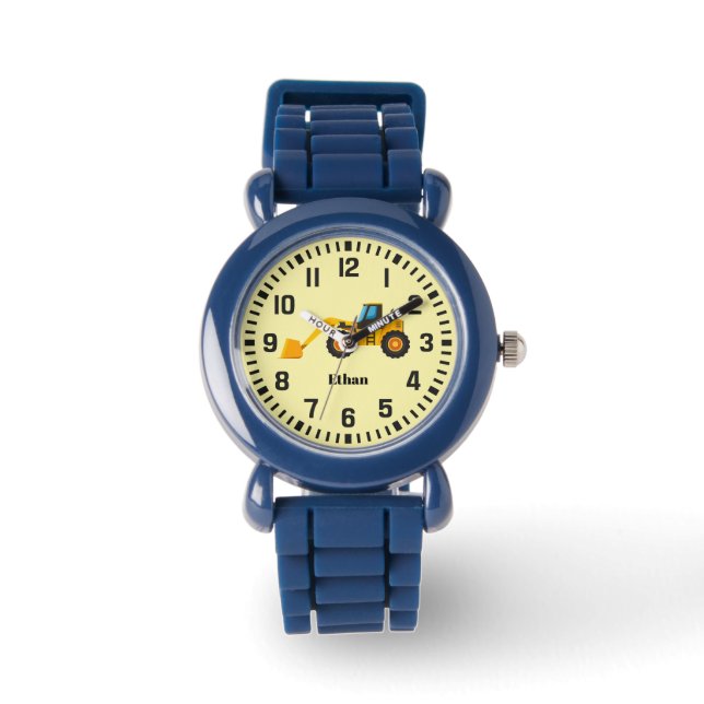 Montre Bulldozer de nom personnalisé cool (Recto)