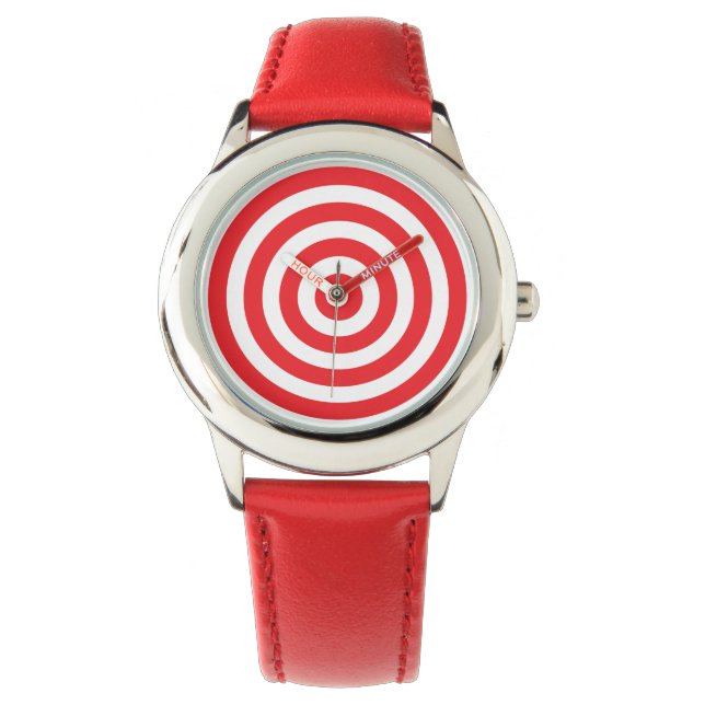 Montre Bullseye cible Red et White Watch (devant)