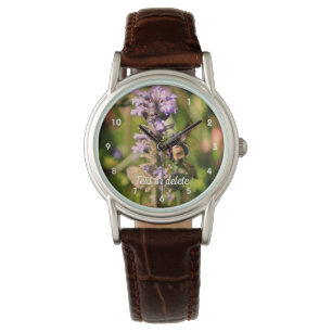 Montre Bumble Beer Sur Fleur Violet Personnalisé