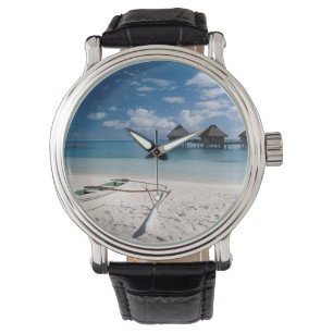 Montre Bungalows depuis la plage Motu Toopua
