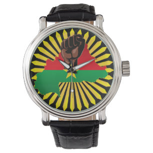 Montre Burkina Faso Carte, drapeau et première révolution