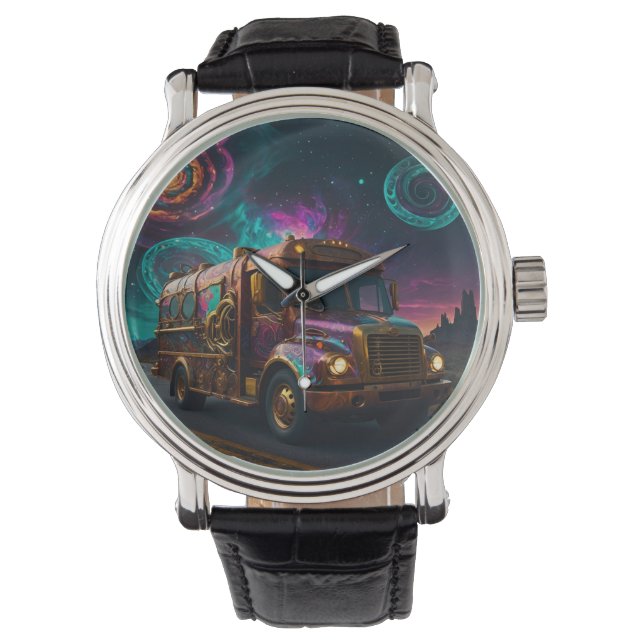 Montre Bus moteur à gravité Steampunk (devant)