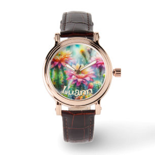 Montre Cactus Succulent Fleurissant Personnalisé