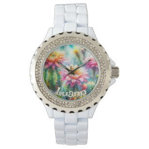 Montre Cactus Succulent Fleurissant Personnalisé Aquarell