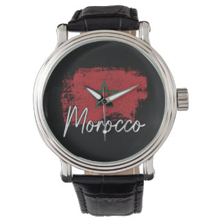 Montre Cadeau amateur de football Maroc Drapeau Maroc Mar