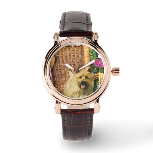 Montre cadeau d'art cairn terrier (Recto)