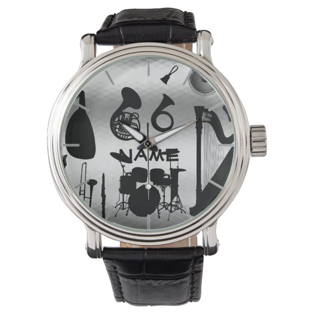Montre Cadeau de l'enseignant de musique personnalisé (devant)