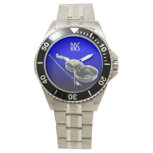 Montre Cadeau de monogramme personnalisé par violoncelle