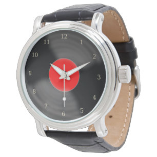 Montre Cadeau Disque Rouge Rétro