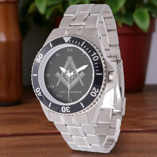 Montre Cadeau Freemason personnalisé Carré Compass Masoni