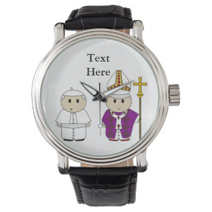 Montre Cadeau Pape de prêtre mignon personnalisé