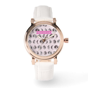 Montre Cadeau Personnalisé Motif de Chat Rose Mignon pour