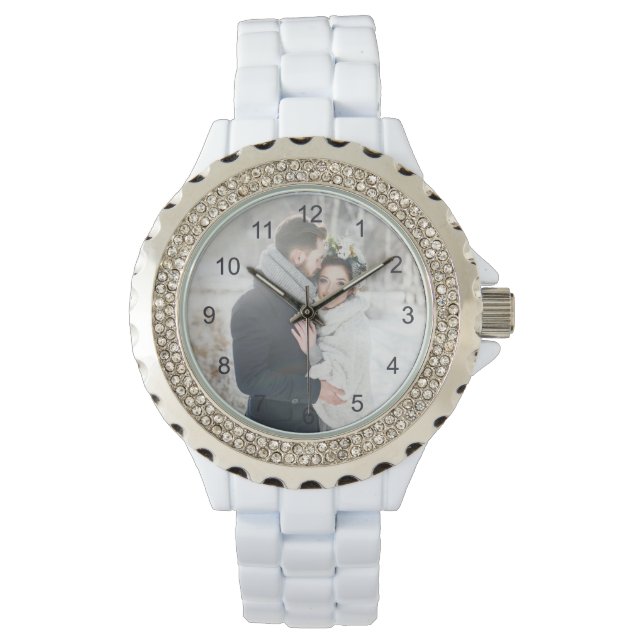Montre Cadeau romantique | Votre photo personnelle avec d (devant)