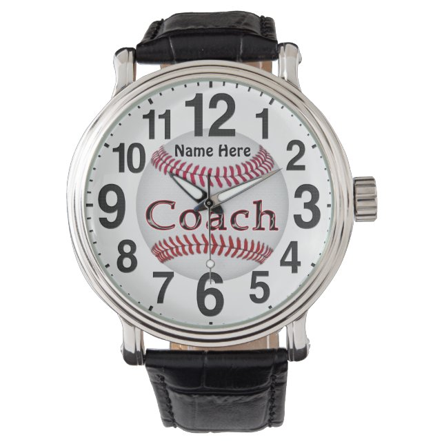 Montre Cadeaux de baseball personnalisés de l'entraîneur  (devant)