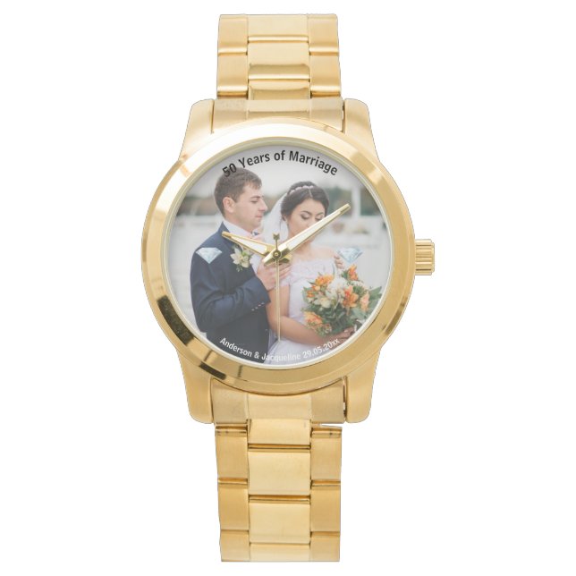 Montre Cadeaux du 50e anniversaire | Jubilé d'or (devant)