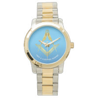 Cadeaux Freemason | Masonic or argent bleu clair