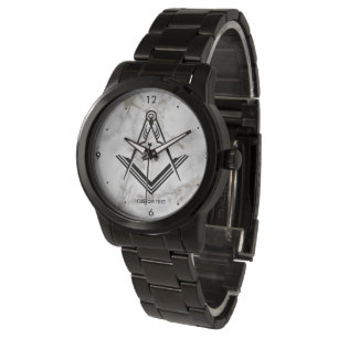 Montre Cadeaux Freemason uniques   Black White Masonic