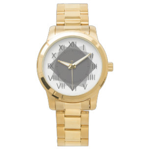 Montre cadran cadran gris rectangles chiffres romains
