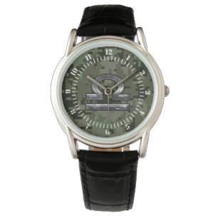 Montre Cadran de camouflage de région boisée de signe d