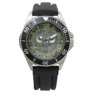 Montre Cadran de camouflage de région boisée de symbole