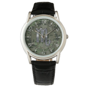 Montre Cadran de Digitals Camo de région boisée de