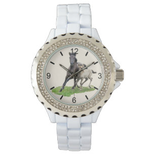 Montre Cadran-plat mignon de galop de poulain de Dulmen
