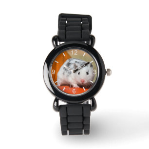 Montre Cadran-plat repéré par noir blanc syrien mignon 