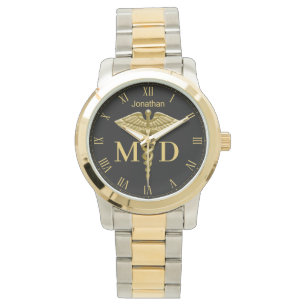 Montre Caducée d'or Médicale précieux Docteur Médicale MD