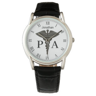 Montre Caducée Noir Médical Assistant Médecin Hommes
