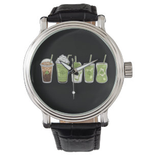 Montre Café Latte Vert Mignon Irlandais Fête de la Saint-