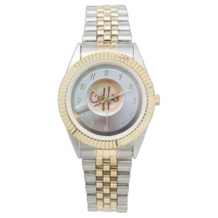Montre Café tasse et soucoupe latte café brun blanc
