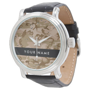 Montre Cailloux de camouflage du désert, Votre nom, Perso