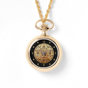 Montre Calendrier Sun Aztec ~ Or & Noir ~ Mexique ~ ~