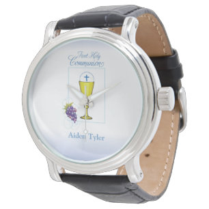 Montre Calice de première communion garçon personnalisé a