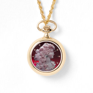 MONTRE CAMEO ANTIQUE, DAME AUX RAISONS ET AUX GRAPEVINES