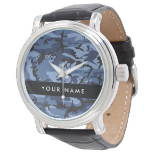 Montre Camouflage Bleu Marine Personnalisez votre nom