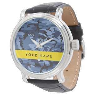 Montre Camouflage Bleu Marine Personnalisez votre nom