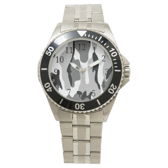 Montre Camouflage gris et noir (devant)