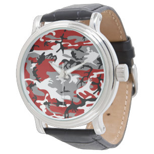 Montre Camouflage rouge et gris, Militaire, Armée