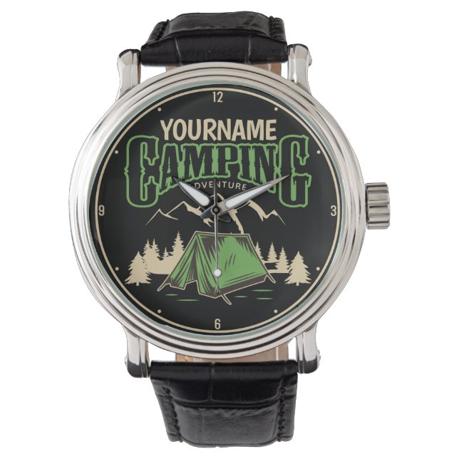 Montre Camping personnalisé Camping familial Voyage avent (devant)