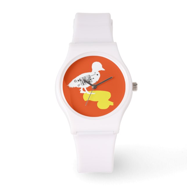 Montre Canard en caoutchouc - Shadow Duck White SportWatc (Recto)